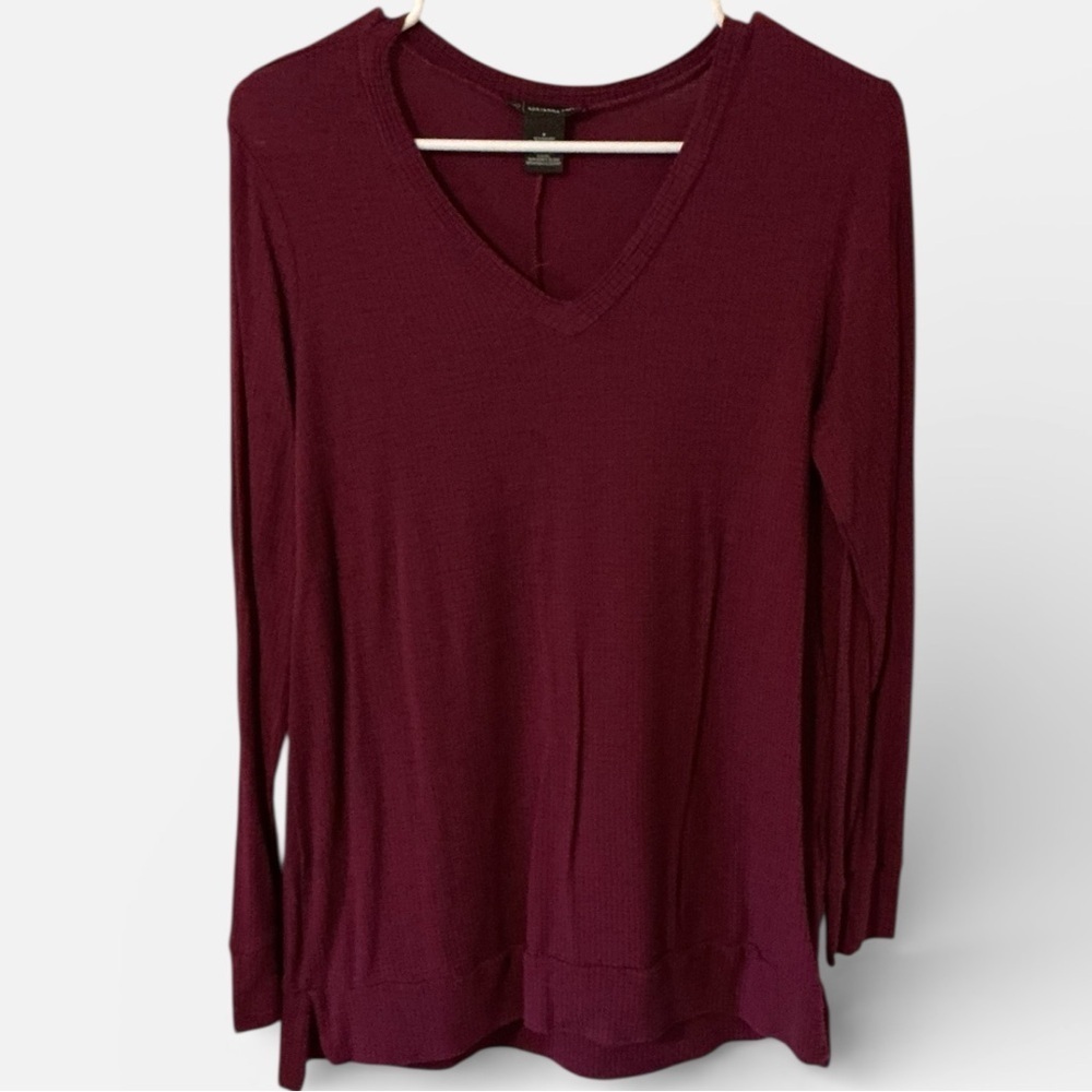🌺Adrianna Papell Deep Burgundy Long Sleeve Top